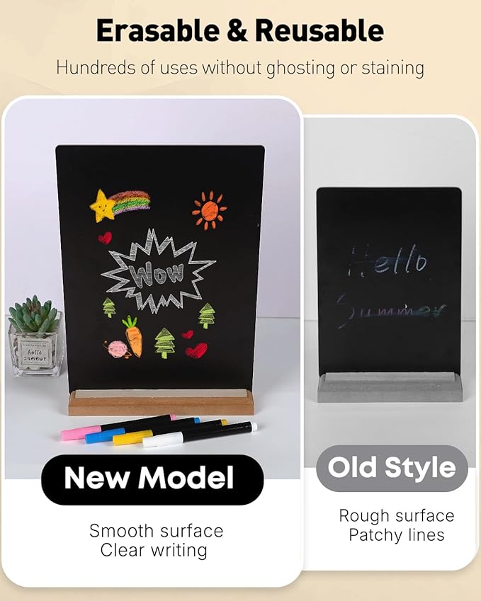 Uniclife 3 Pcs A4 Tabletop Chalkboard Sign - Image 4
