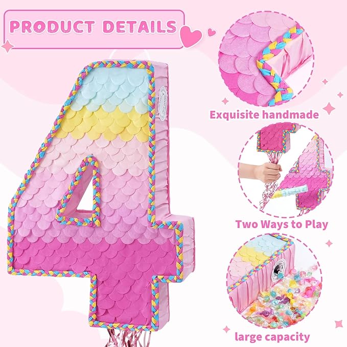 WERNNSAI Pink Sweet Four Pinata - Image 4