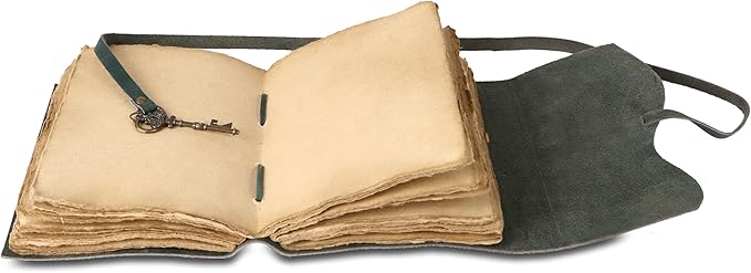 Leather Journal with Lined and Unlined Deckle Edge Paper 8x6 inch and Vintage - Image 4