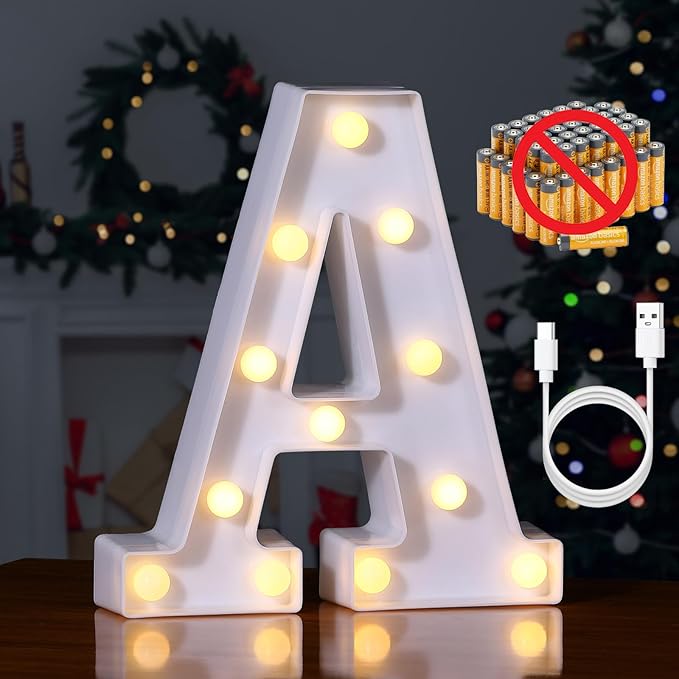 Foaky Rechargeable LED Letter Lights Sign Marquee Light Up Letters Sign by Foaky