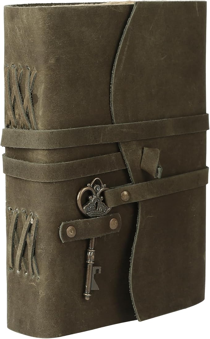 Leather Journal with Lined and Unlined Deckle Edge Paper 8x6 inch and Vintage - Image 3