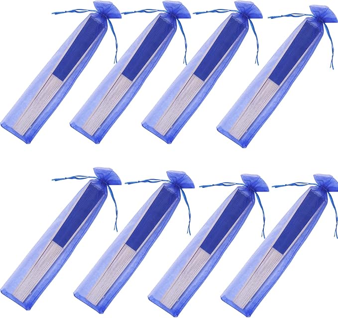 24pcs Imitated Silk Hand Fan Imitated Silk Fabric Bamboo Handheld Folded Fan - Image 6