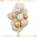 Sand White and Gold Balloons Beige Heart Balloon as Engagement Party Decorations by Froova