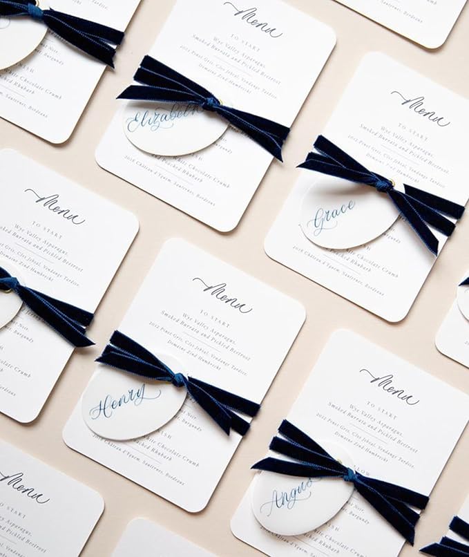 Navy Blue Christmas Velvet Ribbon - Image 6