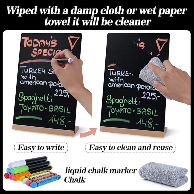 Small Chalkboard Sign, Reusable Double Sided Mini Chalkboard Signs - Image 5