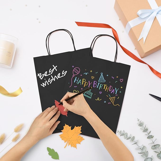 GSSUSA 100 Pack, 8x4.25x10 Black Paper Gift Bags - Image 5