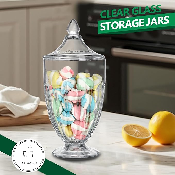 26oz Glass Decorative Candy Jars Clear Cookie Jar Storage Jar - Image 3