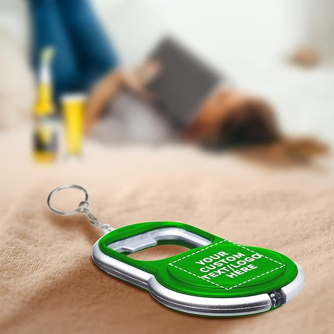 DISCOUNT PROMOS Custom Bottle Opener & LED Keychains Set of 100, Personalized - Image 8