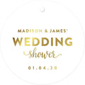 Andaz Press Personalized Round Circle Wedding Gift Tags, Metallic Gold Ink by AndazPress