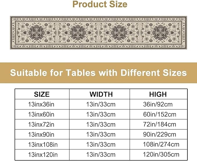Boho Vintage Elegant Table Runner Farmhouse - Image 4