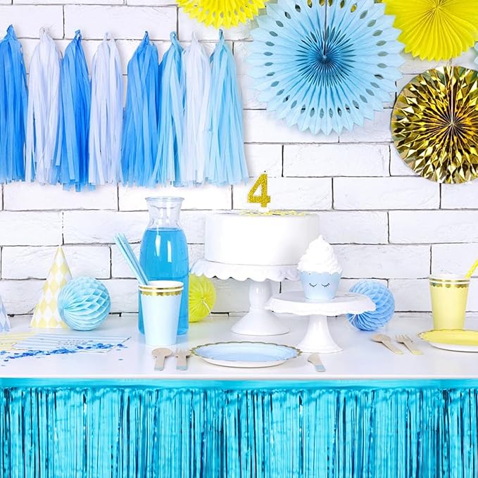 Light Blue Birthday Decorations Tinsel Garland Parade Float Decorations - Image 6