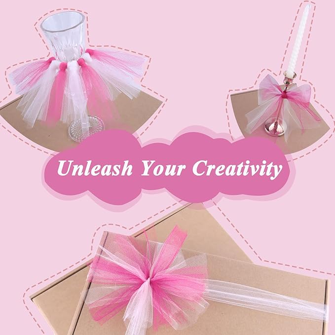 Hot Pink Tulle Fabric Roll 6” by 100 Yards Soft Tulle Spool - Image 3