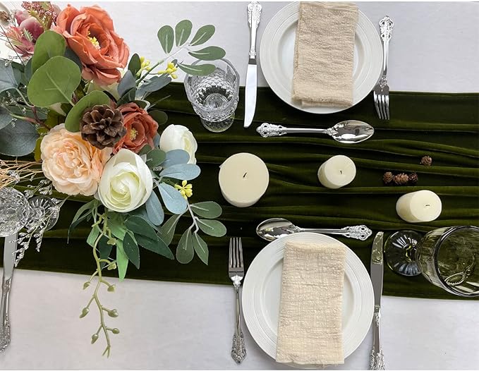 Luxurious Velvet Table Runner, 10ft Wedding Reception Decorations, 20x120inch - Image 2