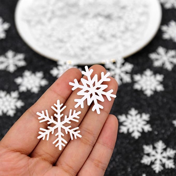 200PC White Snowflake Confetti Christmas Decorations Mini Snowflakes Table - Image 3