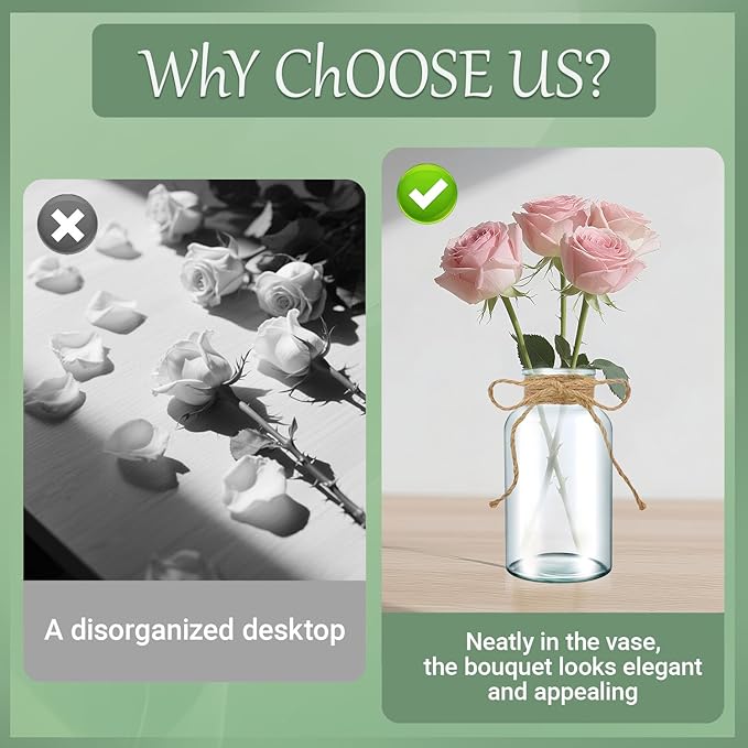6PCS Transparent Glass Flower Vases - Image 5