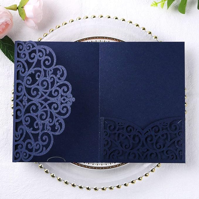 PONATIA 5.12 x 7.2 Laser Cut Invitation Pocket by ponatia