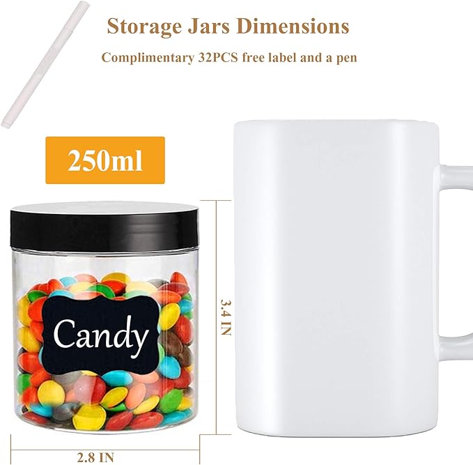 Plastic Jars with Lids Empty Slime Cosmetics Containers Clear Gift Food Jars - Image 2