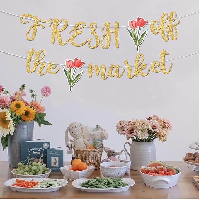 Fresh Off The Market Bridal Shower Banner, No DIY. - Image 7