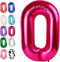 Hot Pink 40 Inch 0 Number Balloons, 0 Decorations by Upgesy