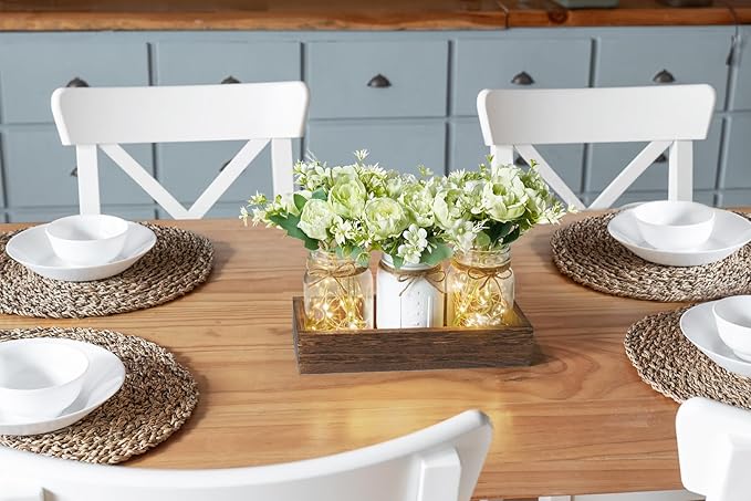 Mkono Mason Jar Lights Centerpiece Table Decorations - Image 2