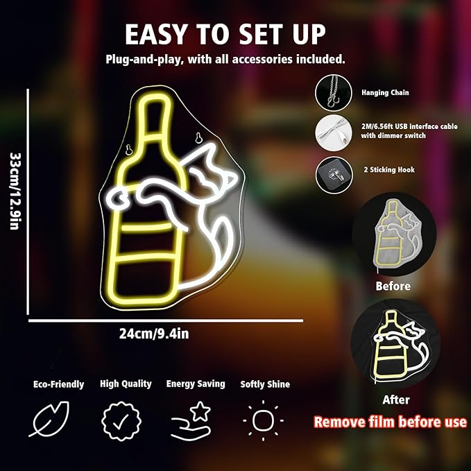 Cat Neon Sign LED Light Up Wall Decor - Image 2