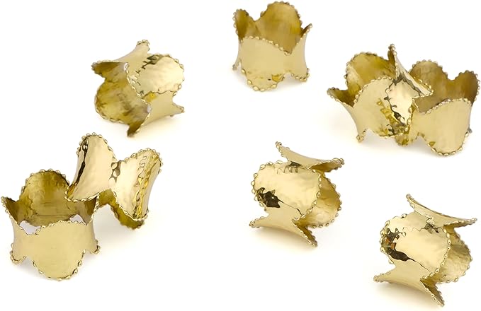 Set of 8 Antique Gold Blonde Napkin Rings - Image 5