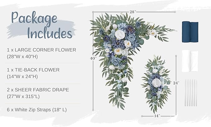 Wedding Arch Flowers with Drapes Kit - Image 5