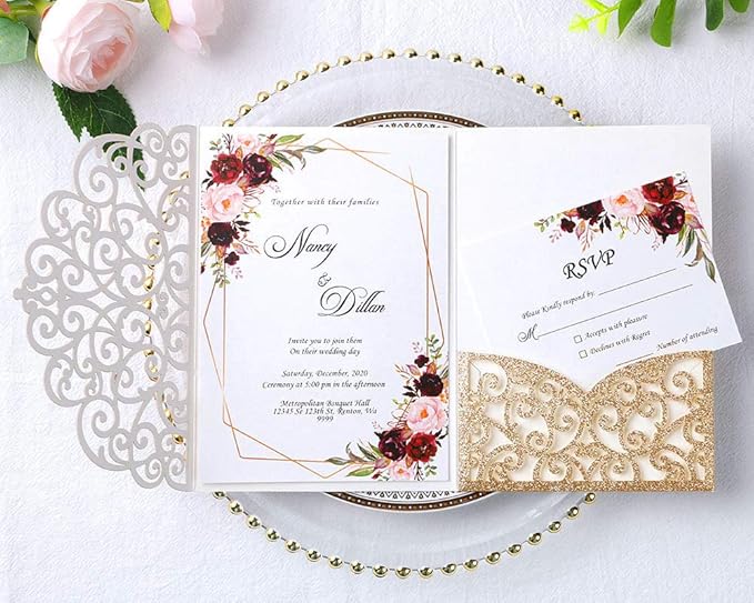 ponatia 5.12 x 7.2 Laser Cut Invitation Pocket - Image 3