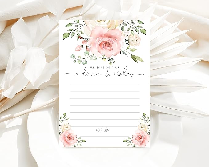 Your Main Event Prints Blush Floral Advice and Wishes Cards - Image 7