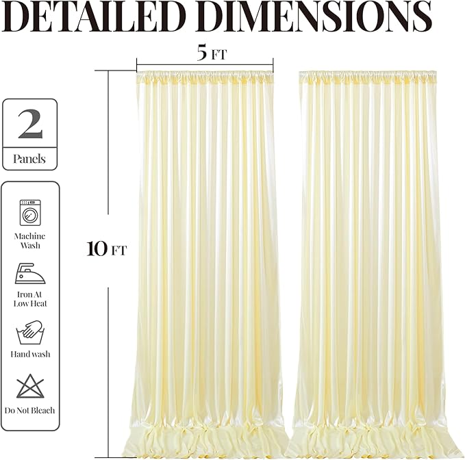 10x10 ft Champagne Glitter Backdrop Curtain - Image 8