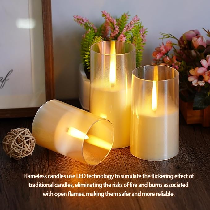 Flameless LED Candles, Upgraded Realistic Flickering Pillar Battery Operated - Image 5