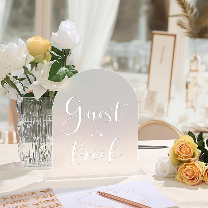 UNIQOOO 10 Pack Acrylic 8x10 Frosted Arch Table Sign - Image 5