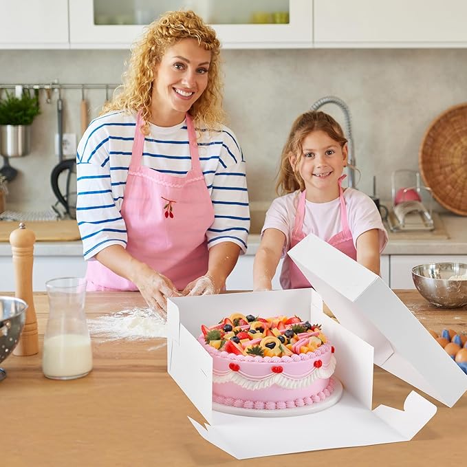 12Pcs Cake Boxes, Large Disposable Cake Carrier Container - Image 2