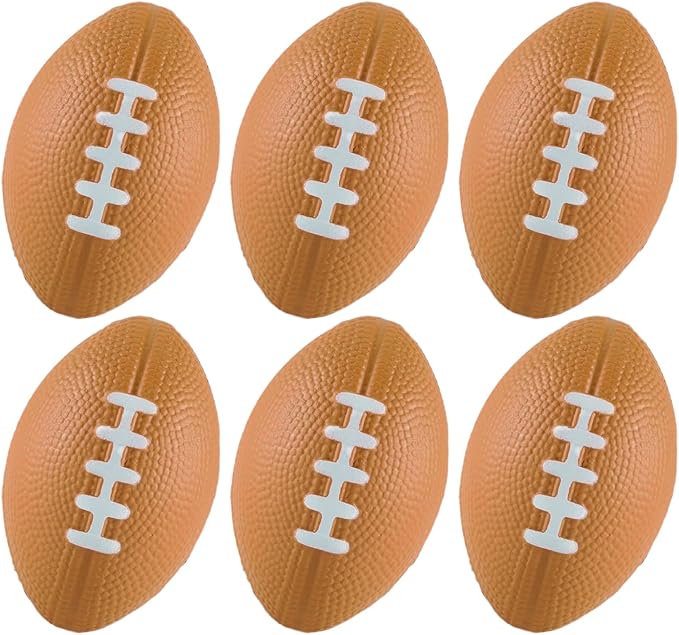 ALISSAR 6-Pack 5.7" Mini Football Stress Balls, Mini Foam Footballs by ALISSAR