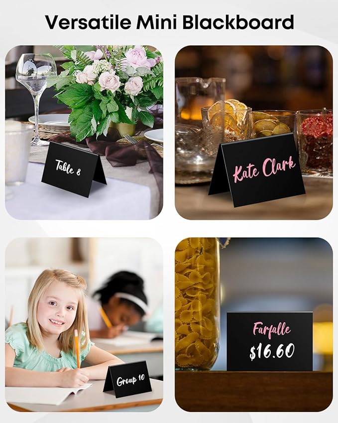 Uniclife 20 Pack Mini Chalkboard Signs - Image 6