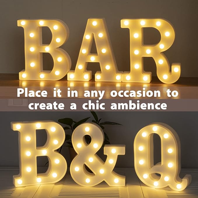 HXWEIYE Light Up Letters LED Marquee Sign 26 Alphabet and 10 Number Big Lights - Image 6