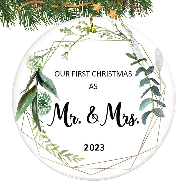 First Christmas Married Ornament 2023, Wedding Gifts by Olicard
