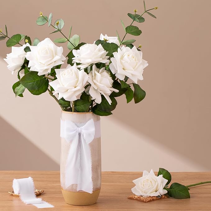 DORIS HOME White Chiffon Ribbon - Image 2