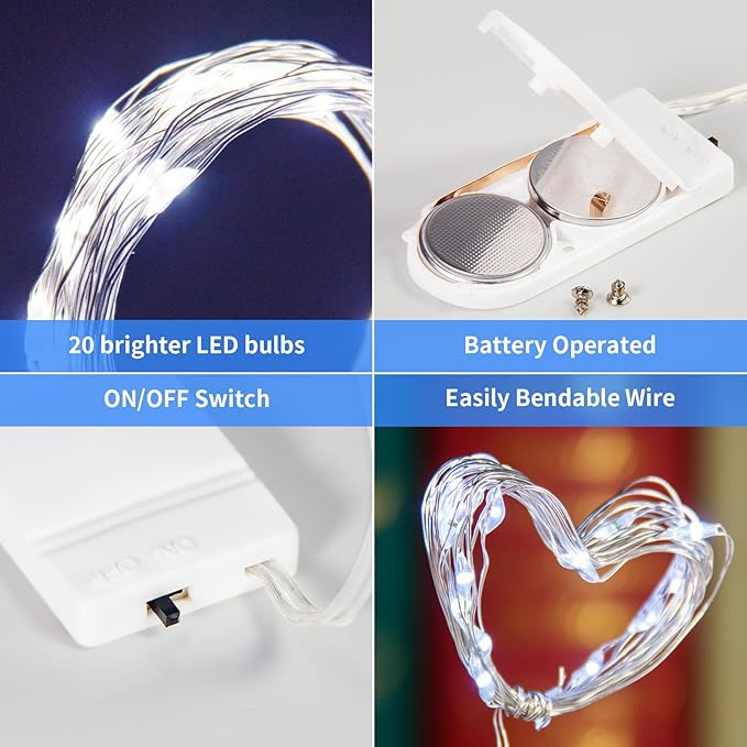 TingMiao Cool White Fairy String Lights Battery Operated LED Starry Lights - Image 2