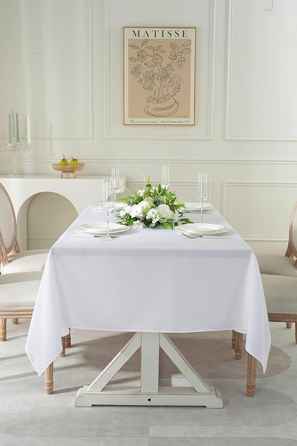 Craft And Party Rectangle Tablecloth, 60 x 102 Inch White Tablecloth, 6ft - Image 5