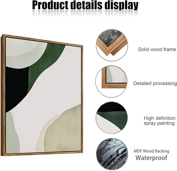 myusuar 3 Piece Large Modern Abstract Canvas Framed Wall Art - Image 6