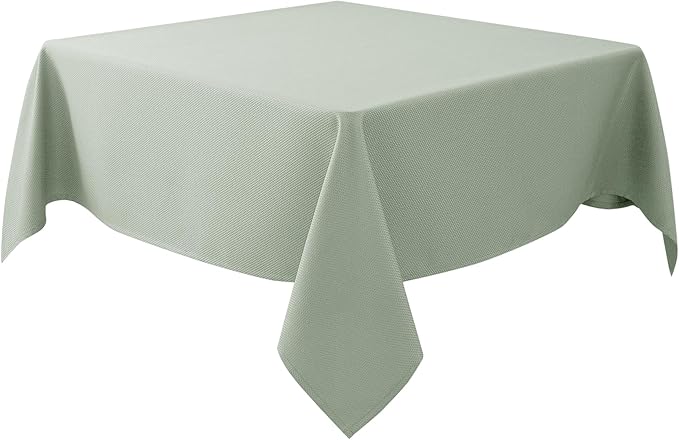 Biscaynebay Square Tablecloth 54x54 Inch-Sage Card Fabric Table Cover-Small by Biscaynebay