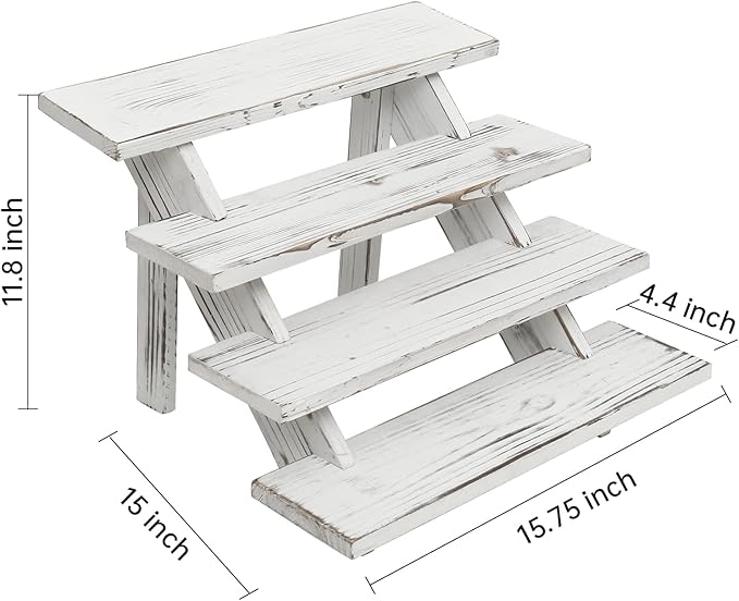 Swallowliving 2pcs Wooden Rustic Cupcake Stand - Image 4