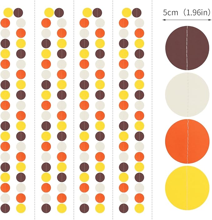 Brown-Orange Yellow Party-Decorations Baby-Shower Garland - 52Ft Fall Autumn - Image 2