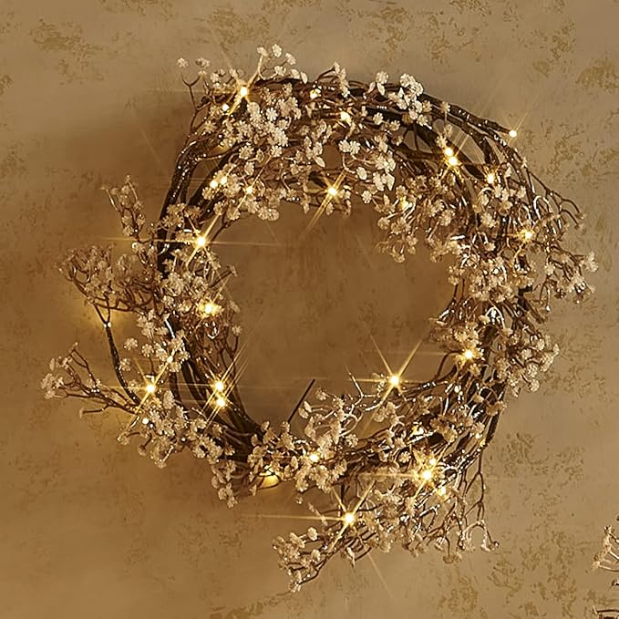 Fudios Lighted Garland Flowers for Mantle - Image 7