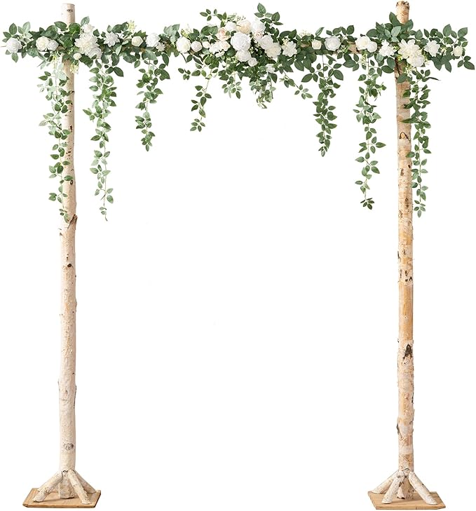 Ling's Moment 6.5FT Artificial Wedding Arch Flowers, Backdrop Floral Garland by LingsMoment