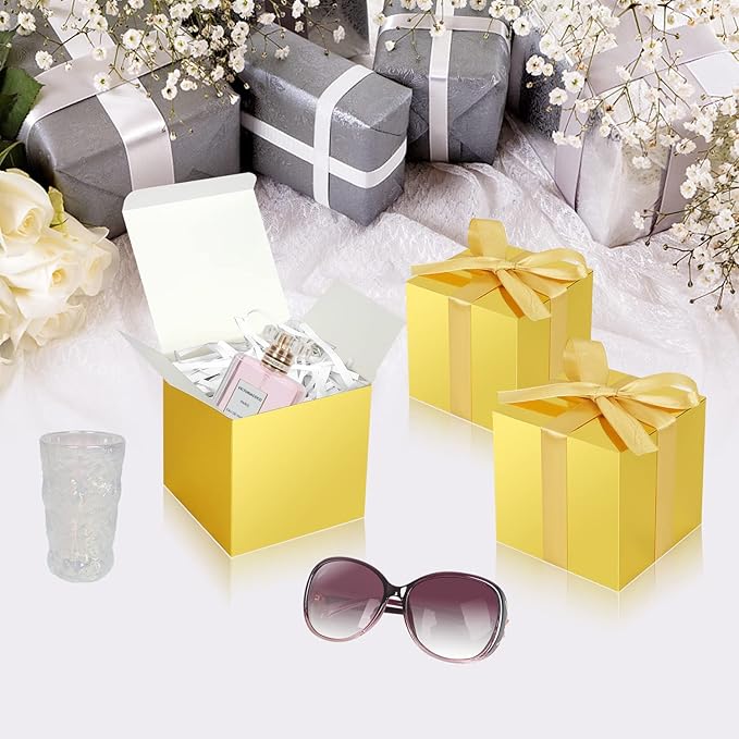 Gold Gift Boxes 5x5x5, 30 Pack Paper Gift Boxes - Image 3