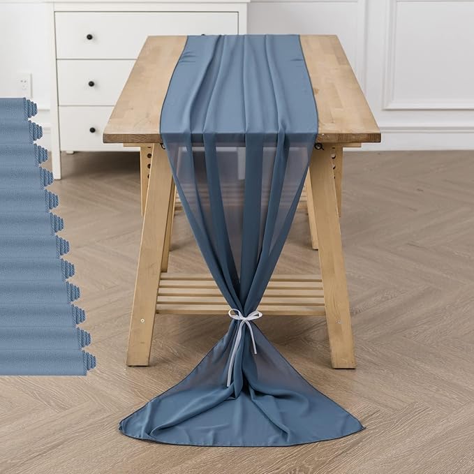 12Pack 9ft Chiffon Table Runner 14x108 Inch Sheer Romantic Table Runner - Image 6