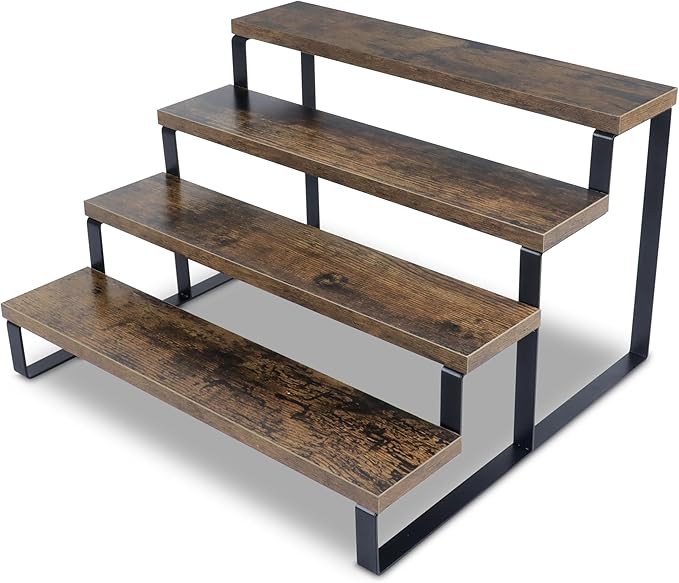 Wood Rustic Cupcake Stand, 4 Tier Stepped Cupcakes Stand, Wooden Display Stand - Image 4