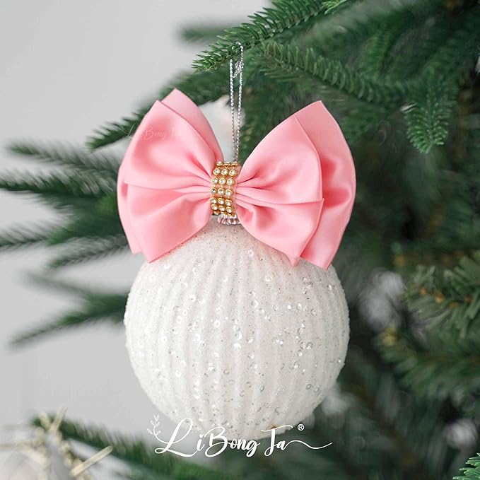 Pink Ribbon Bow 4'' Premade Pink Satin Bow, Gift Bows - Image 7